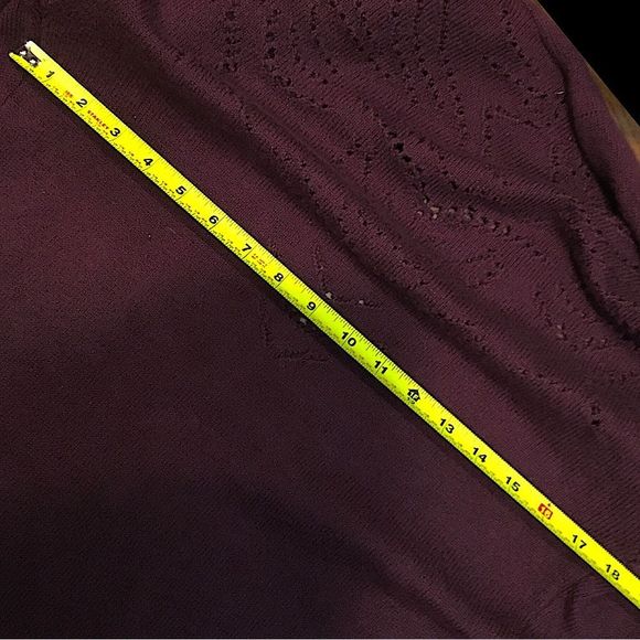 LUCKY BRAND Wine Cranberry Open Front Cardigan Sz S - Picture 5 of 11